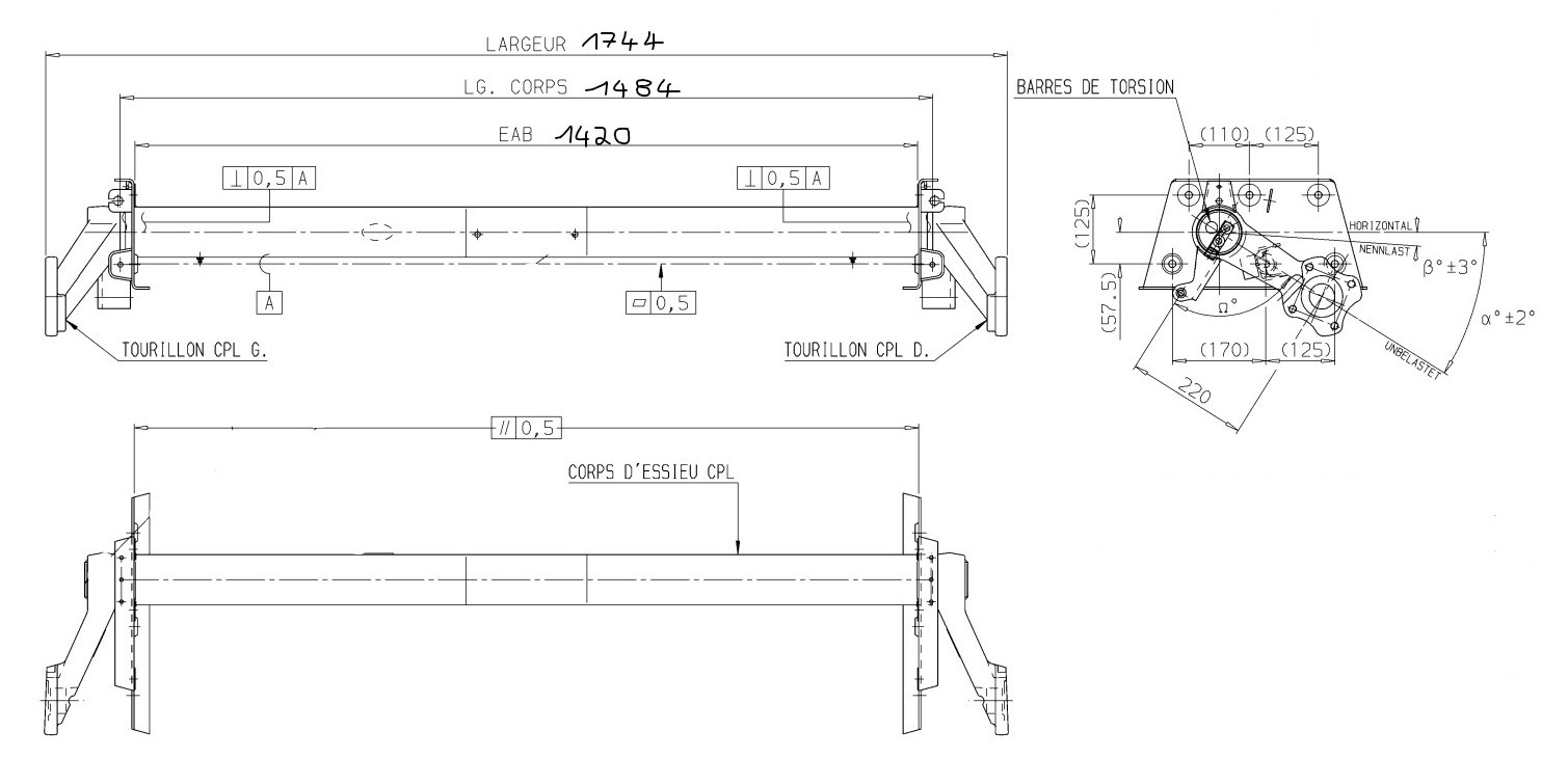 Aassale BTR 1800 bis 2120kg  EAB 1420mm - FIAT Hobby 650