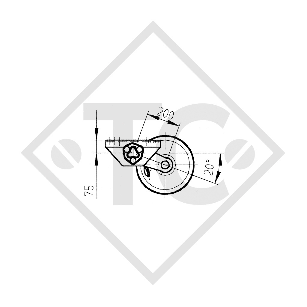 Braked axle 2200kg PLUS axle type B 2000-7