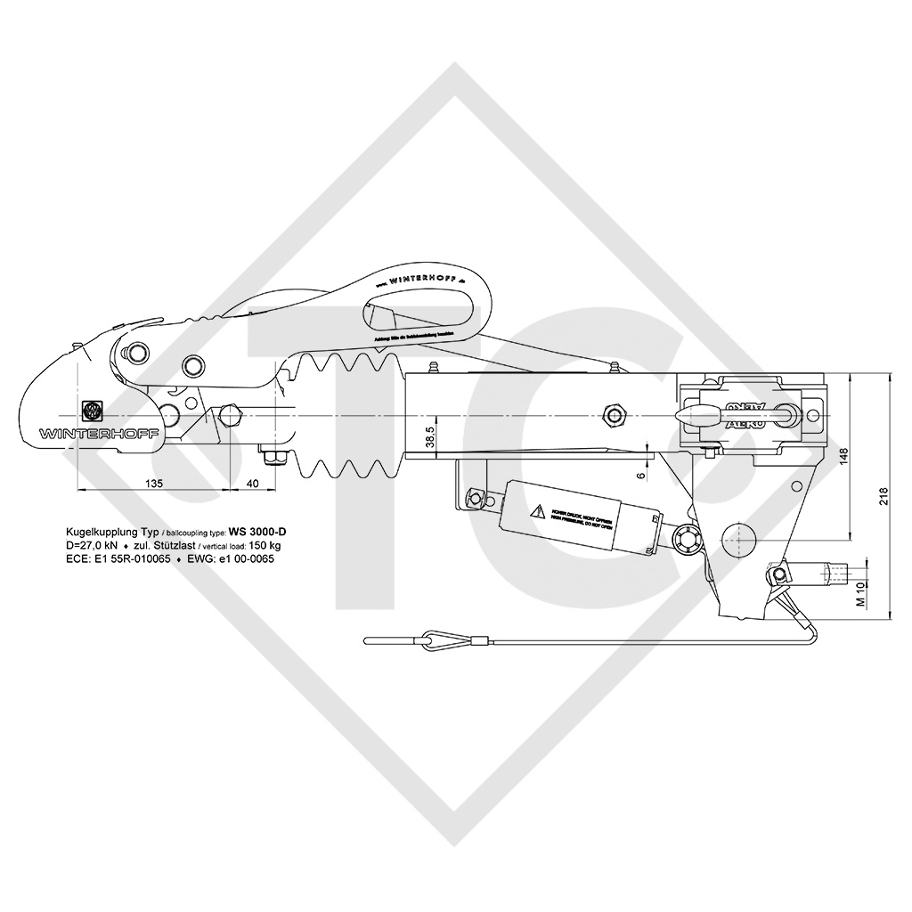 Freno a repulsione V tipo ZAF 1.6-3, 750 - 1500kg, 48.27.581.044