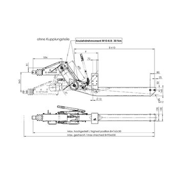 Freno a repulsione regolabile in altezza 351 VB-2 OPTIMA con timone curvo 2500 - 3500kg
