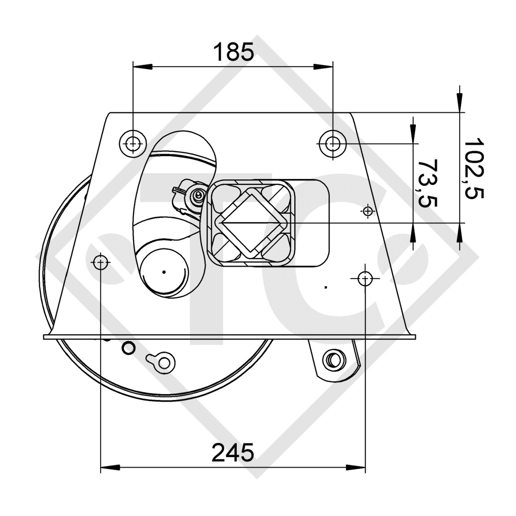 Braked axle SWING 1350kg / 1500kg axle type SCB 1355, 46.25.379.940, 4013356 - REPRODUCTION, NO LONGER AVAILABLE AS ORIGINAL!