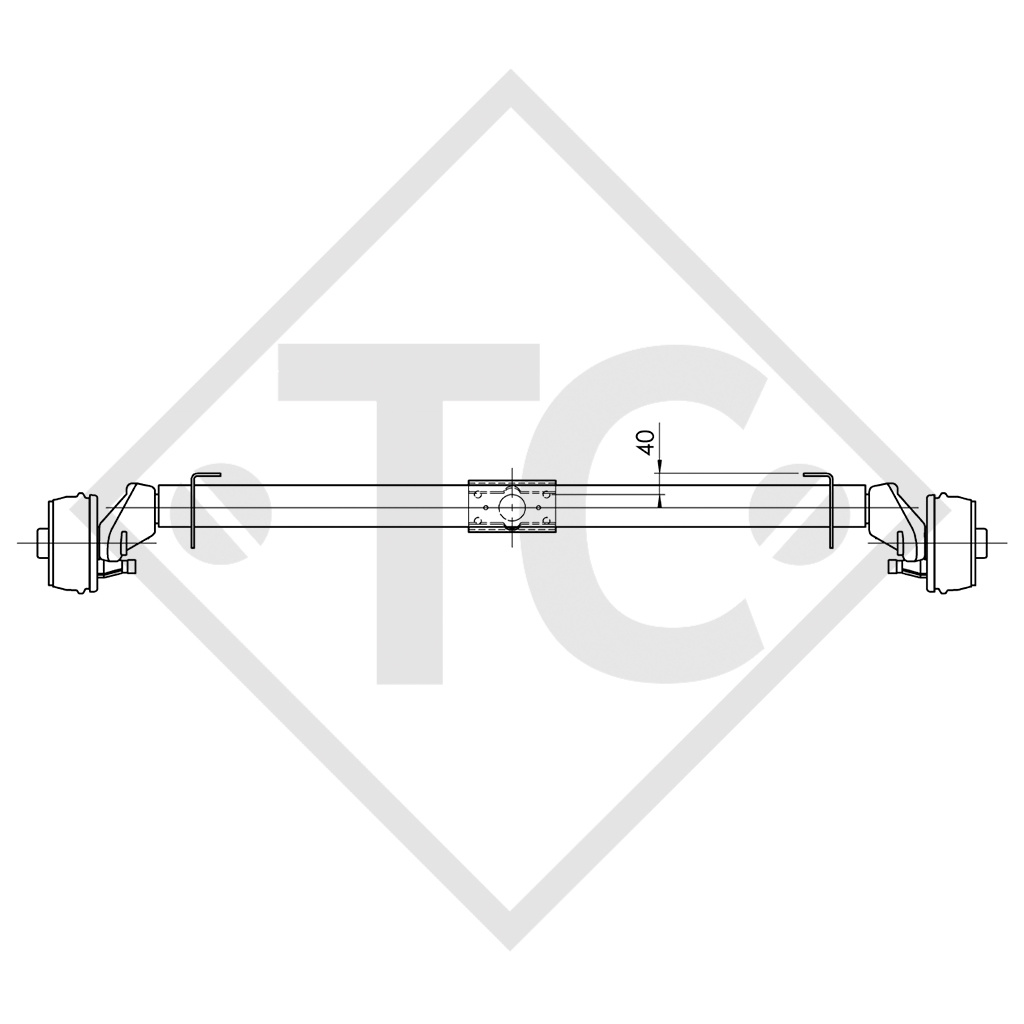 Essieu EURO1 - 750kg freiné type d'essieu B 850-2  - HYMER Eriba Puck