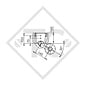 Unbraked axle 750kg with shackle and high axle bracket, Hirth - REPRODUCTION