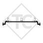 Eje sin freno 750kg PLUS OPTIMA tipo de eje 700-5 con soporte intermedio aumentado - Hapert