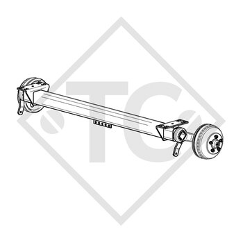 Braked axle 1800kg axle type WAG 180 B1/ECO, watertight and preparation for flushing-system