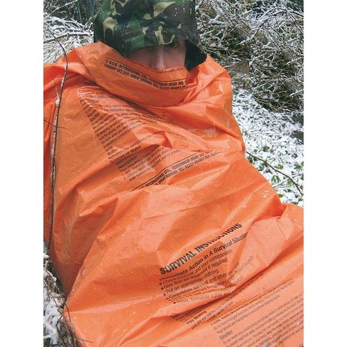 BCB Bushcraft Emergency Survival Bivi Bag met survival-instructies (fel-oranje overlevingszak)