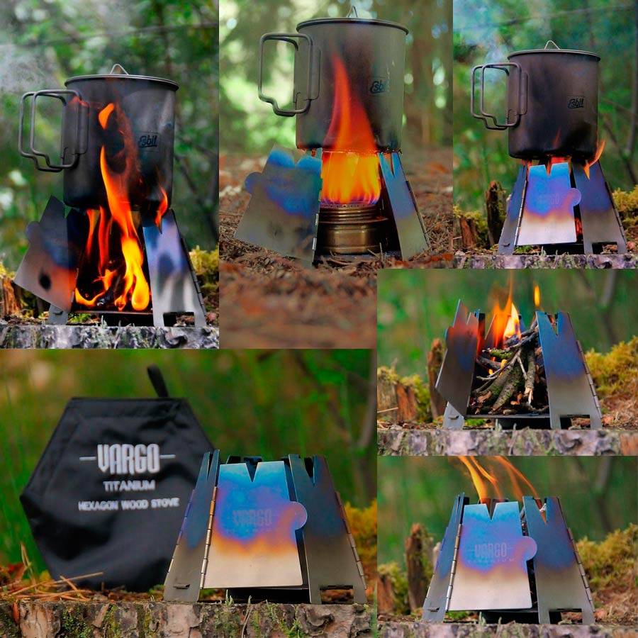 Vargo Hexagon Titanium Woodstove (houtvuurkoker) - Noodzaken.nl
