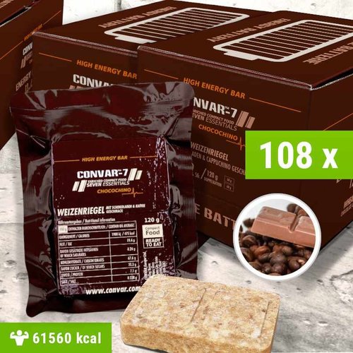 Convar Foods CONVAR-7 High Energy Bar - Chocochino (doos 108 repen x 120 gram) Convar Foods CONVAR-7 High Energy Bar - Chocochino (doos 108 repen x 120 gram)