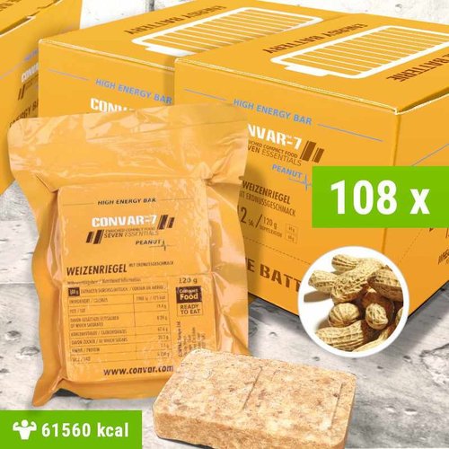 Convar Foods CONVAR-7 High Energy Bar - Peanut (doos 108 repen x 120 gram) Convar Foods CONVAR-7 High Energy Bar - Peanut (doos 108 repen x 120 gram)