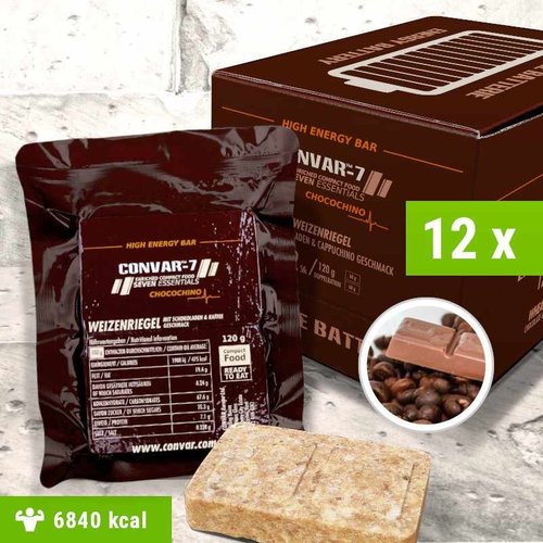 Convar Foods CONVAR-7 High Energy Bar - Chocochino (verpakking 12 repen x 120 gram) Convar Foods CONVAR-7 High Energy Bar - Chocochino (verpakking 12 repen x 120 gram)