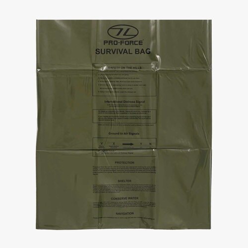 Highlander Outdoor Emergency Survival Bivi Bag (1-persoons legergroene overlevingszak) Highlander Outdoor Emergency Survival Bivi Bag (1-persoons legergroene overlevingszak)