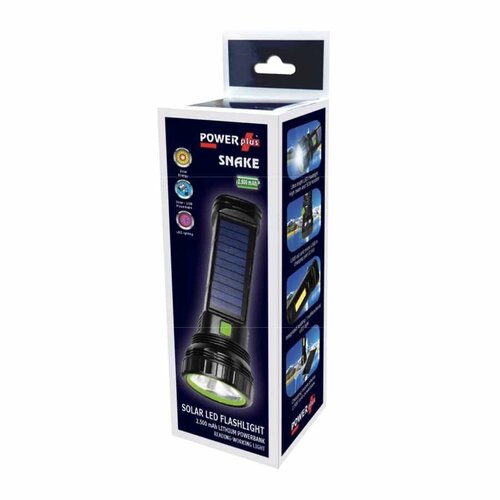 POWERplus Snake Solar Zaklamp en 2.500mAh Powerbank