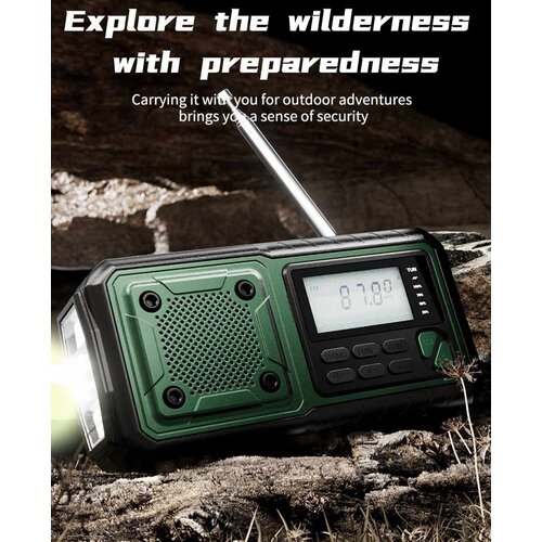 Noodradio.nl Noodradio Emplay Digital (FM-zwengelradio met ledlamp en 4.000mAh powerbank)