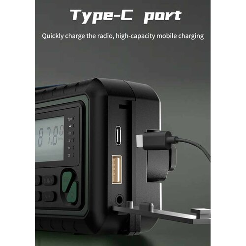 Noodradio.nl Noodradio Emplay Digital (FM-zwengelradio met ledlamp en 4.000mAh powerbank)