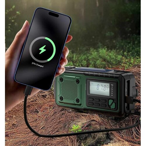 Noodradio.nl Noodradio Emplay Digital (FM-zwengelradio met ledlamp en 4.000mAh powerbank)