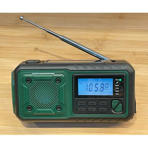 Noodradio.nl Noodradio Emplay Digital (FM-zwengelradio met ledlamp en 4.000mAh powerbank)