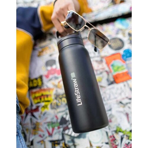 LifeStraw waterzuivering LifeStraw Go Series Stainless Steel 1 liter Waterfilter Drinkfles RVS (Nordic Noir) LifeStraw waterzuivering LifeStraw Go Series Stainless Steel 1 liter Waterfilter Drinkfles RVS (Nordic Noir)