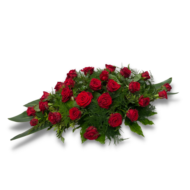 Rouwwerk langwerpig rode rozen