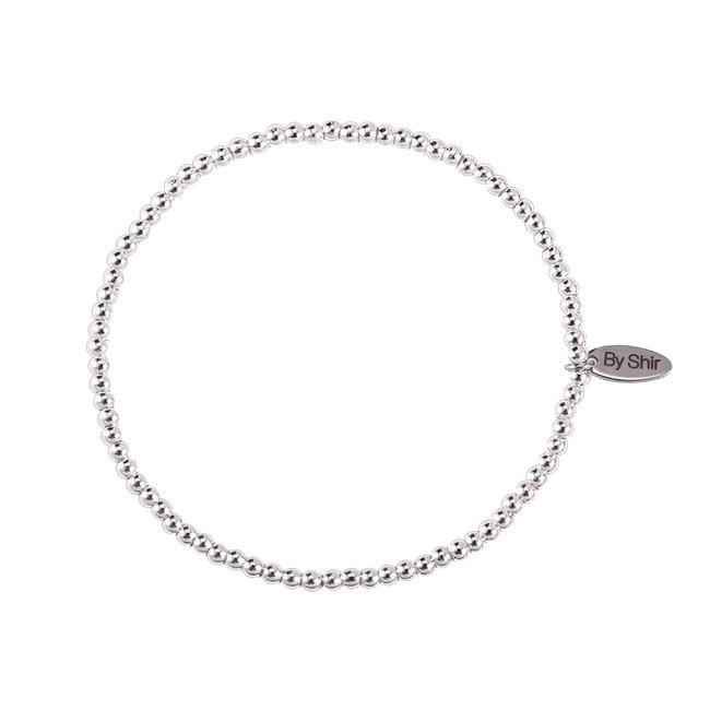 By Shir Armband kraaltjes met letter edelstaal