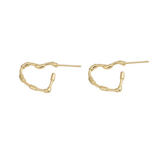 By Shir Oorbellen Heart 14k verguld