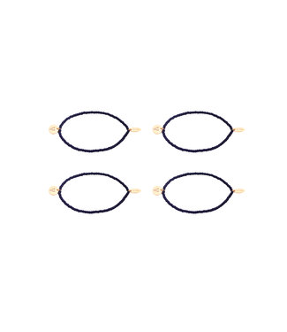 By Shir Bracelet beads black stainless steel (gold-plated)