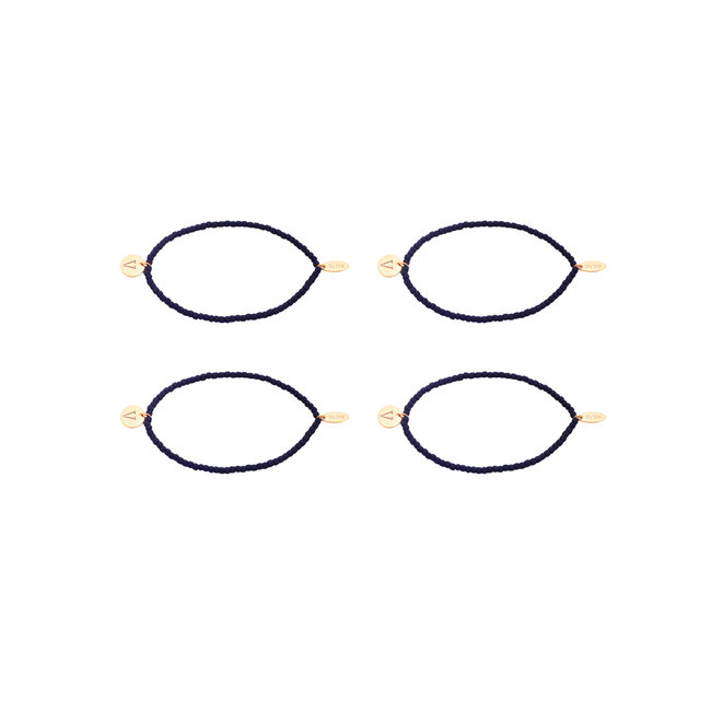 By Shir Armband Perlen schwarz Edelstahl (vergoldet)