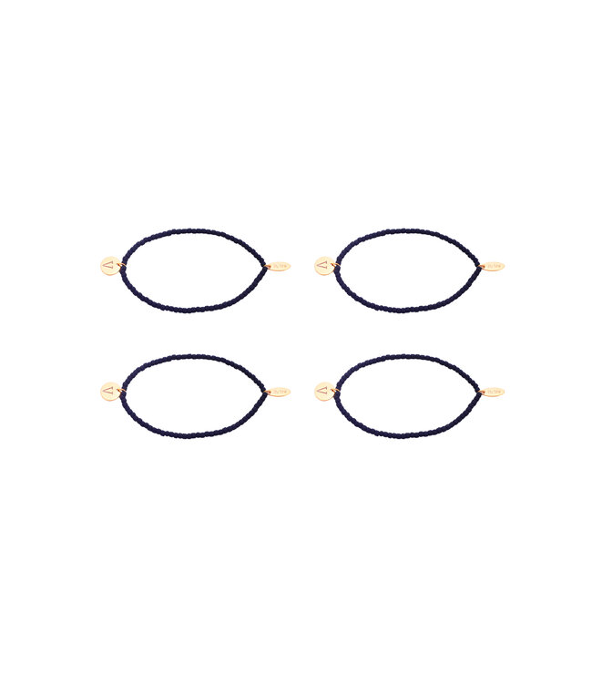 By Shir Armband Perlen schwarz Edelstahl (vergoldet)