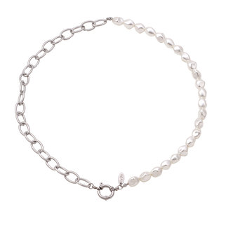 By Shir Perlenkette und Kette mit edler Edelstahl-Schließe