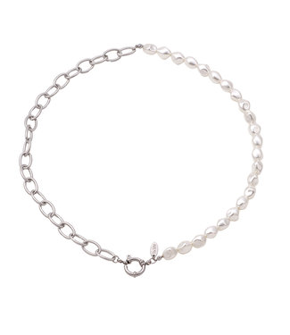 By Shir Perlenkette und Kette mit edler Edelstahl-Schließe