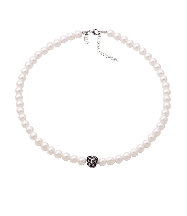 By Shir Chain Pearls with Panther stainless steel