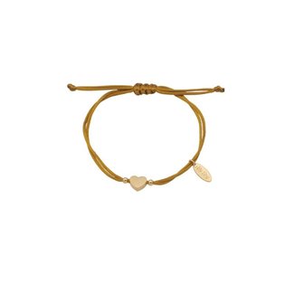 By Shir Silk koord bruin met (verguld) hartje