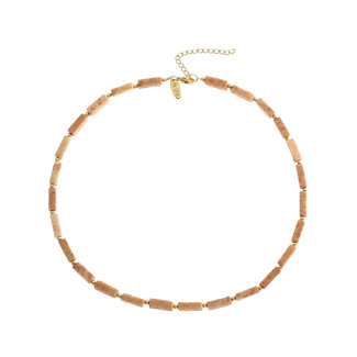 By Shir Gemstone necklace Moss Agate Pink