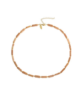 By Shir Gemstone necklace Moss Agate Pink