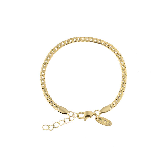 By Shir For Him armband stainless steel verstelbaar 3mm