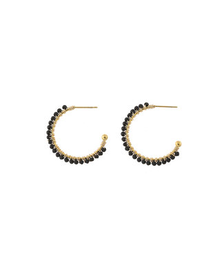 By Shir Oorbellen Luxe Zwarte Kraaltjes klein