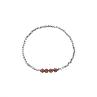 By Shir Bracelet kids stainless steel beads Goldstone