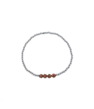 By Shir Bracelet kids stainless steel beads Goldstone