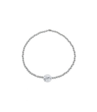 By Shir Armband für Kinder mit Edelstahlperlen und Howlit Edelstein