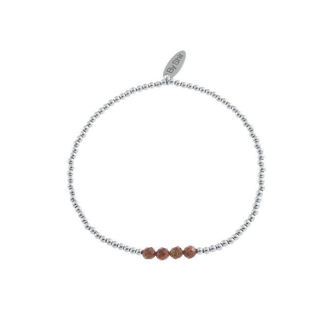 By Shir Armband mit Edelstahldrähten und Goldstein Zwischensteinen