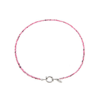 By Shir Kurze Halskette mit Edelsteinen aus rotem Achat und rundem Verschluss