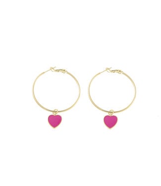 By Shir Luxus Ohrringe Herz Rosa