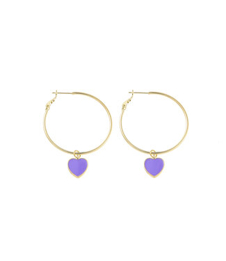 By Shir Earrings Luxury Little Heart Lilac