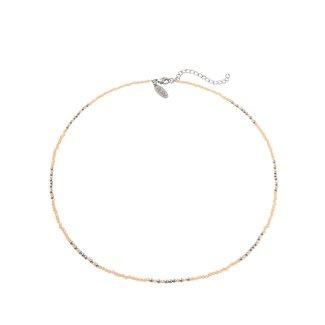 By Shir Kette mit kurzen orangefarbigen Edelsteinen aus Edelstahl