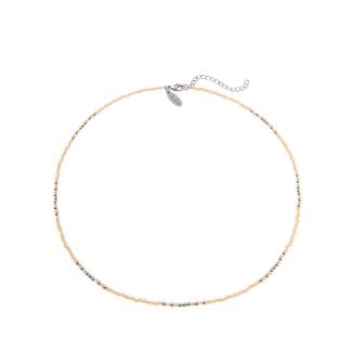 By Shir Necklace short gemstones orange stainless steel