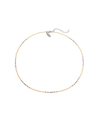 By Shir Ketting kort edelstenen oranje edelstaal