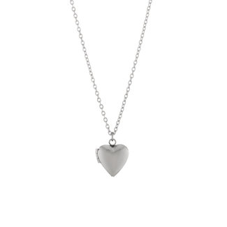 By Shir Ketting Medaillon hartje glad zilver