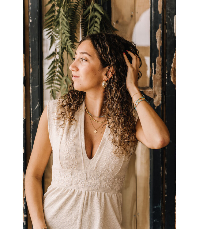 By Shir Ketting kort edelsteen Amazoniet edelstaal