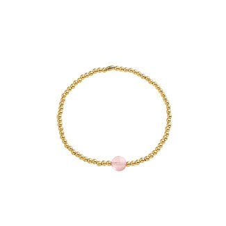 By Shir Armband kids kraaltjes met edelsteen Cherry kwarts goud