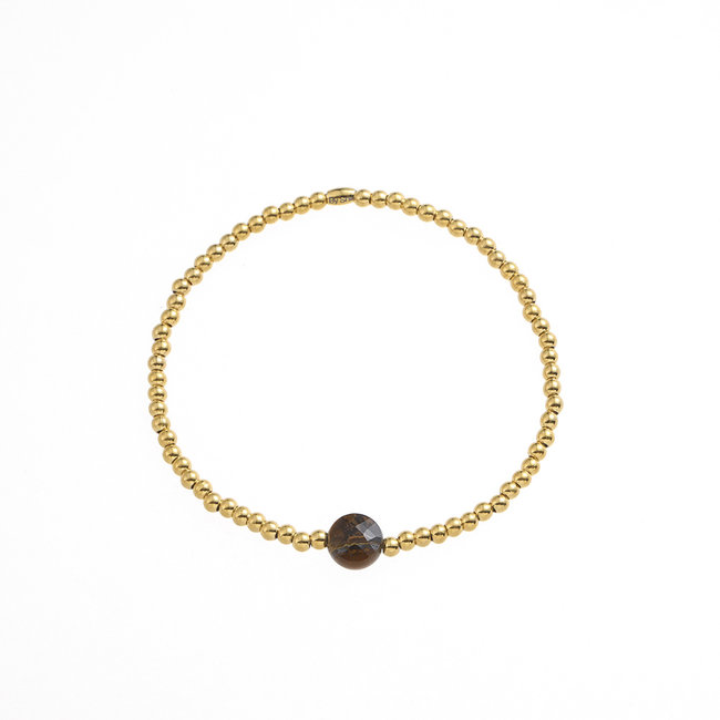 By Shir Bracelet kids beads with gemstone Tiger's Eye