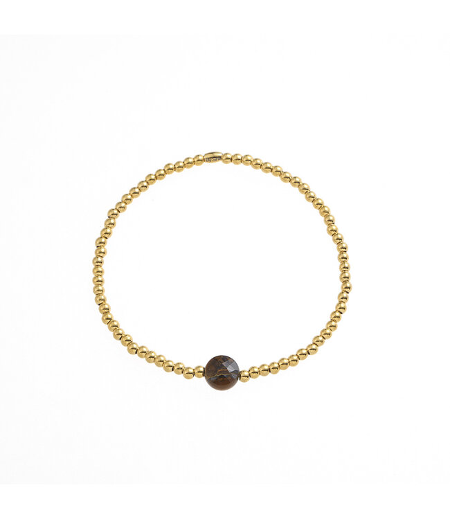 By Shir Armband kids kraaltjes met edelsteen Tijgeroog